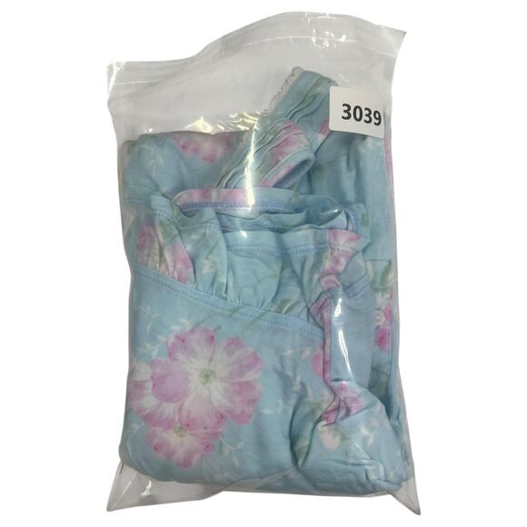 Eileen West Nightgown Womens Large Blue Pink Floral Chemise Lace Trim Ruffle Hem - Picture 12 of 13